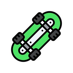 transportation icons related skating board with tires vectors with editable stroke,