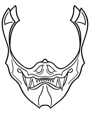 sketch of scary death mask