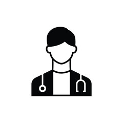 Doctor icon vector isolated on white, logo sign and symbol.	