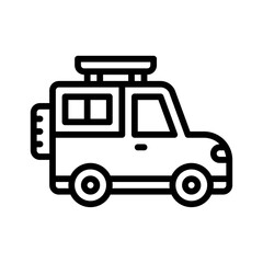 transportation icons related car or jeep for private transportation vectors in lineal style,