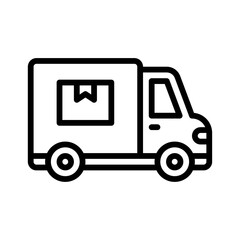 transportation icons related delivery van for transportation vectors in lineal style,