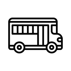 transportation icons related bus for public transportation and lights vectors in lineal style,