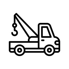Fototapeta na wymiar transportation icons related crane truck with lights vectors in lineal style,