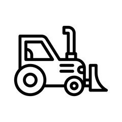 transportation icons related bulldozer truck with tires vectors in lineal style,