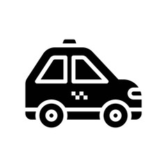 transportation icons related car or taxi for public transportation vectors in solid design,