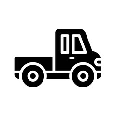 Fototapeta premium transportation icons related pickup truck for transportation with lights vectors in solid design,