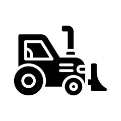 transportation icons related bulldozer truck with tires vectors in solid design,
