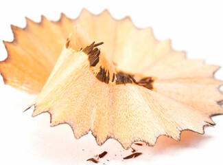 close-up colored pencil shavings detail