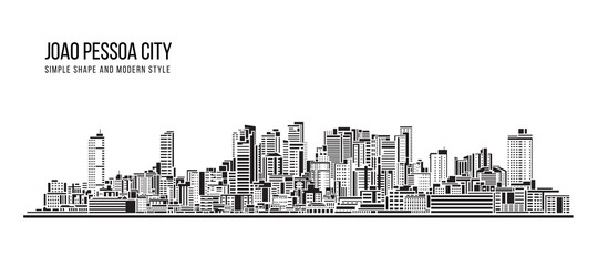 Fototapeta premium Cityscape Building Abstract shape and modern style art Vector design - Joao Pessoa city