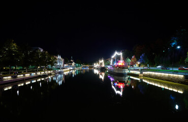 Lights reflectiong from water in riverview