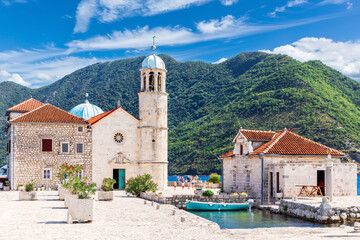 Fototapeta na wymiar Church of Our Lady of the Rocks near Perast, Kotor Bay, Montenegro
