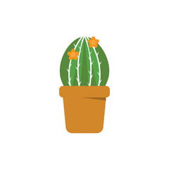 Green plant pot vector isolated illustration
