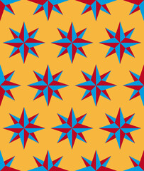 Eight-pointed stars seamless pattern.