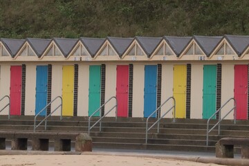 Naklejka premium Beach hut holiday huts for tourism on the beach 