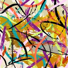 Gardinen seamless abstract background composition, with paint strokes and splashes © Kirsten Hinte