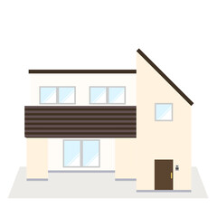 2階建現代風家屋のイラスト