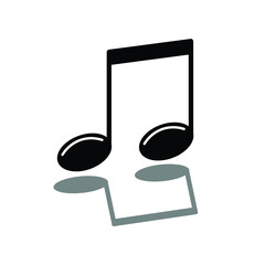 music notes icon. music notes with shadow