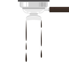 Espresso coffee maker vector on white background.
