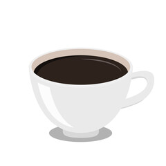 Espresso coffee vector. Coffee cup on white background.