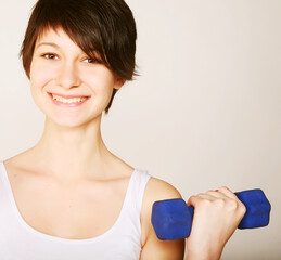 fitness woman lifting weights