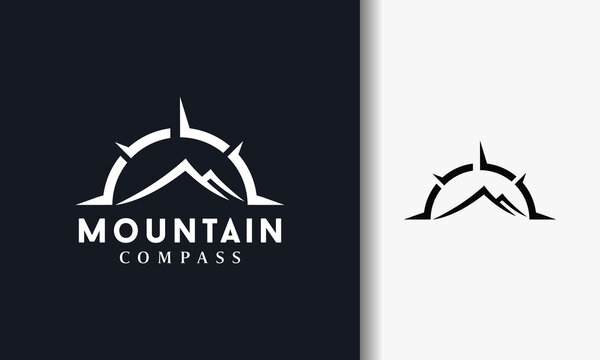 simple mountain compass logo