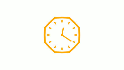 Counting down 12 hours clock icon on white background,clock icon