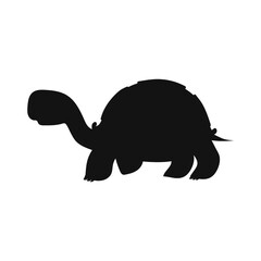 Silhouette of an animal turtle, black on a white background, vector illustration