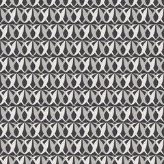 Seamless pattern with abstract decorative elements on dark background. Vector illustration for print or textile.