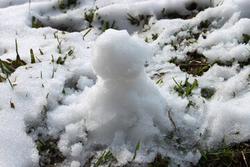 A little snowman made of snow