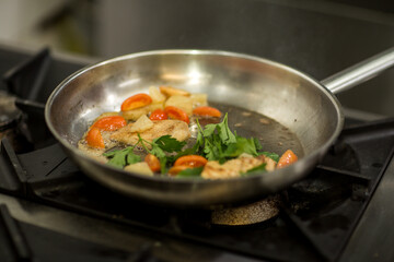 
vegetables in a pan