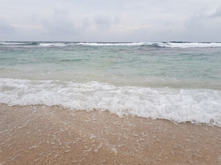 Beach full of dark clouds