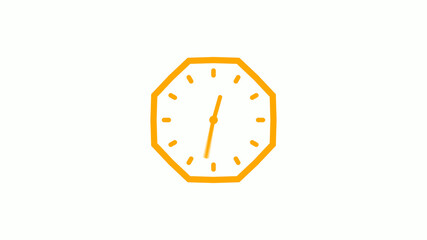 Counting down 12 hours clock icon on white background,clock icon