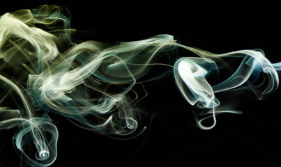 Abstract yellow smoke curves © PixieMe