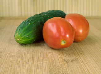 Cucumber and tomatoes.