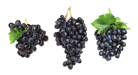Set of fresh grapes on white background. Banner design