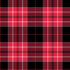 Tartan Cloth Pattern. Checkered plaid. Seamless vector illustration. Background of Scottish style great for modern wallpapers, textiles, decorations, gift wrappings. Crimson, white, and black.