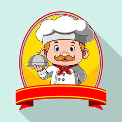 The logo inspiration for the restaurant with the blank banner