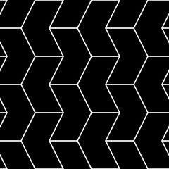 Mosaic. Zigzag figures ornament. Repeated puzzle shapes background. Arrows motif. Chevrons tiles wallpaper. Parquet backdrop. Digital paper, web design, textile print. Seamless vector pattern art work