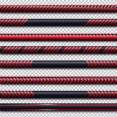 Danger red and black tape. Warning tape fencing. Sale vector diagonal stripes. © ku4erashka