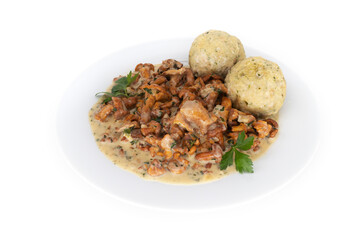 Pilzgericht mit Semmelknödel