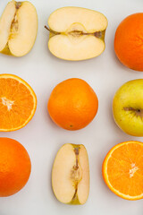 set of oranges and apple 