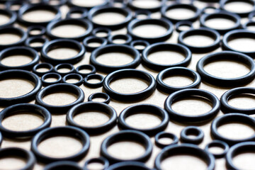 Rubber sealing rings, spare parts for various machine parts, mechanisms and pneumatics.