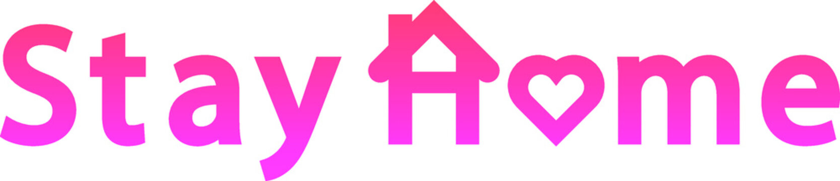Stay home icon, heart shape love home icon logo