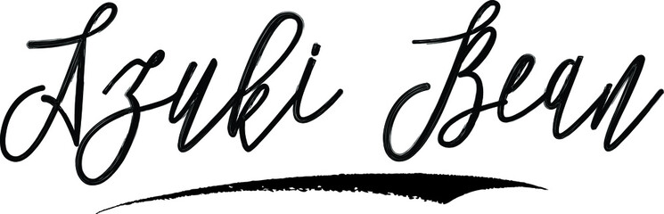 Azuki Bean Brush Calligraphy Handwritten Typography Text on
White Background