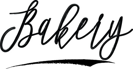 Bakery Brush Calligraphy Handwritten Typography Text on
White Background