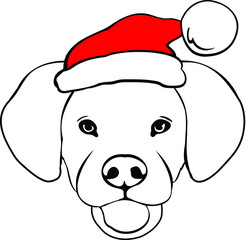 Dog with Santa Hat vector illustration