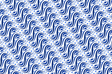 abstract pattern of blue curved lines and circles