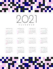 2021 Calendar illustration template design