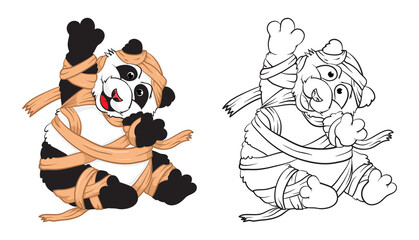 Panda cartoon character, cute design good for your template