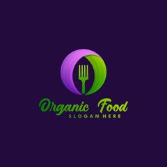 Organic food logo design. nature icon symbol vector illustration